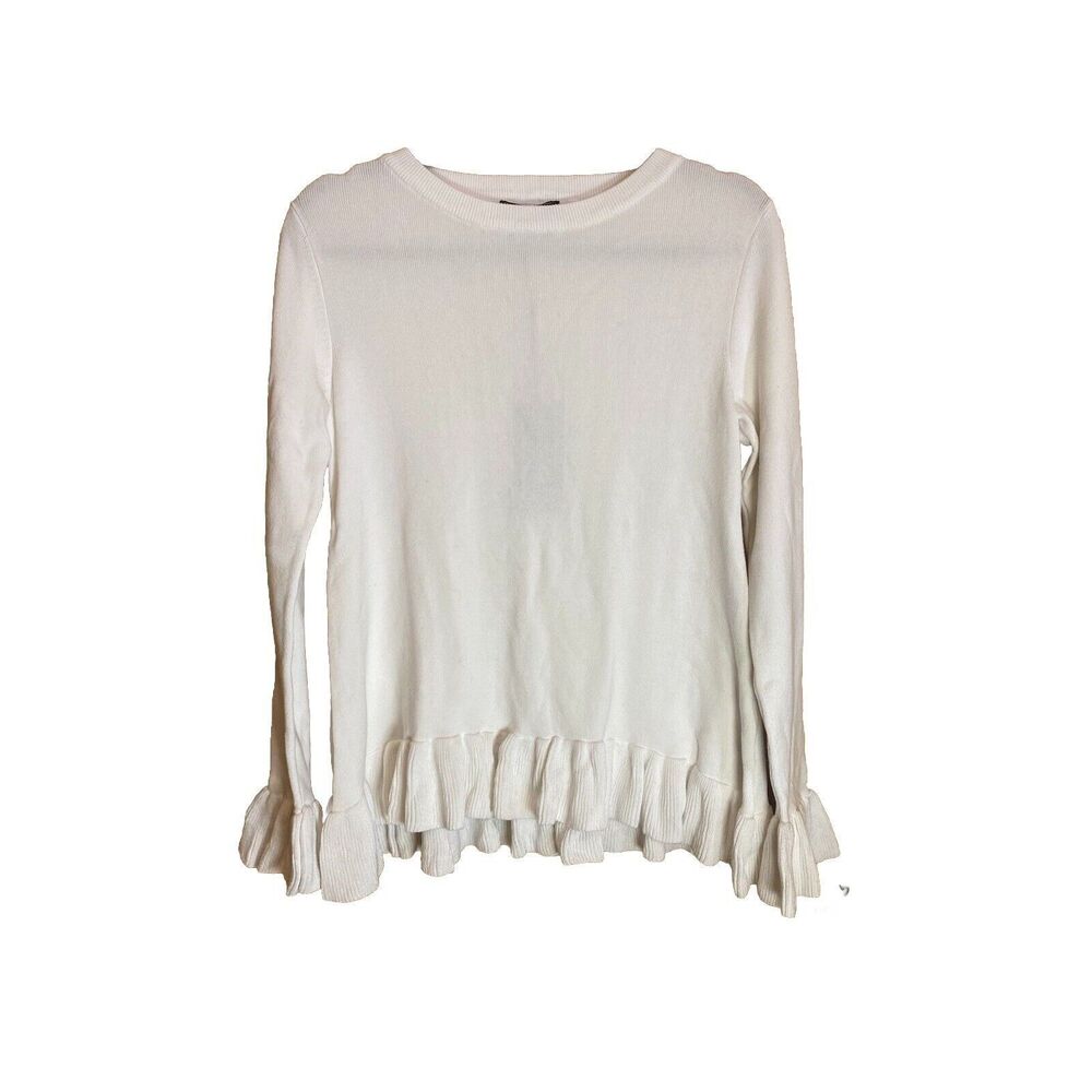 DG2 Diane Gilman Long Sleeve Sweater Tunic White NEW WIT TAGS Size M